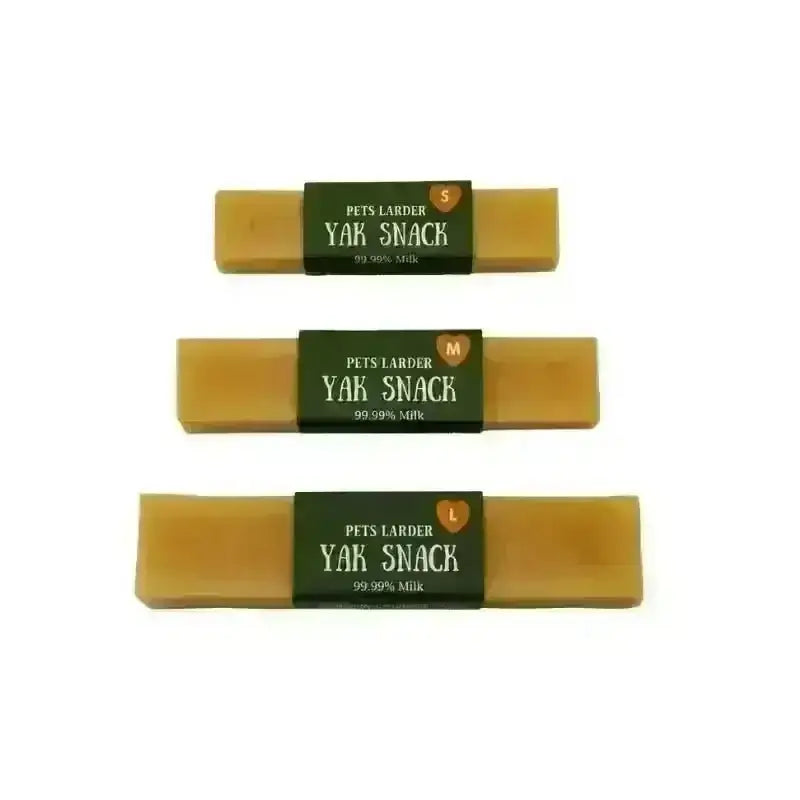 Small, medium and large Yak Snack yak milk chews stacked by size